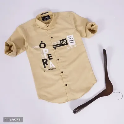 Beige Cotton Shirt for Boy-thumb0