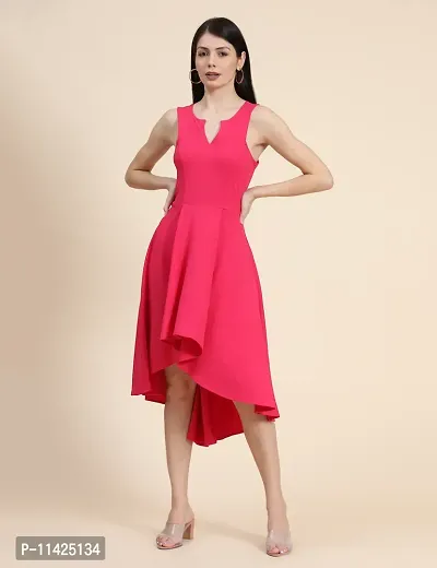 Classy Lycra Solid Dress For Women-thumb0