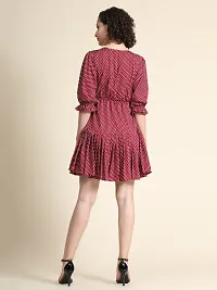 Classy Polyester Polka Dot Print Dress For Women-thumb4