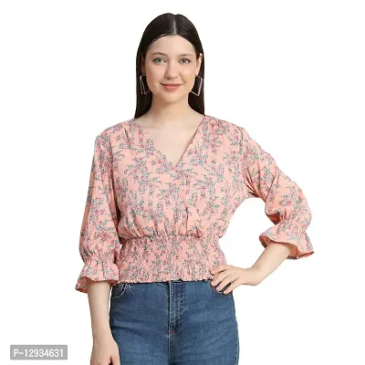 KERI Perry Women's Polyester Western Top(Peach)