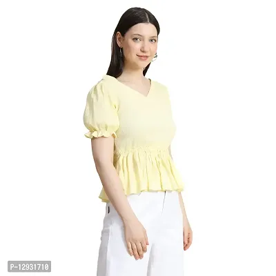 KERI PERRY Women's Polyester Western Top(Yellow)-thumb3