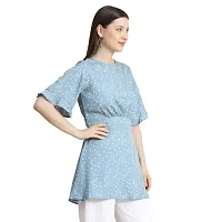KERI PERRY Women's Polyester Western Top(Sky Blue & White)-thumb2