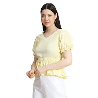 KERI PERRY Women's Polyester Western Top(Yellow)-thumb1