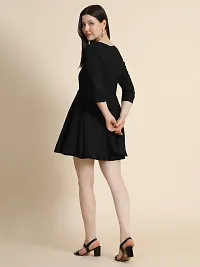 Classy Micro polyester Solid Dress For Women-thumb4