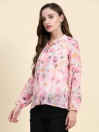 Elegant Pink Georgette Floral Print Top For Women-thumb4