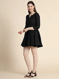 Classy Micro polyester Solid Dress For Women-thumb2