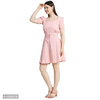 KERI Perry Women's Polyester Western Dress One Piece(Peach)-thumb3