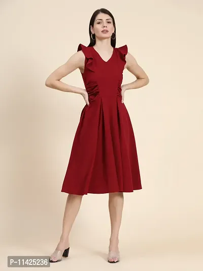 Classy Lycra Solid Dress For Women