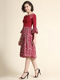 Classy Lycra Floral Printed Dress For Women-thumb3