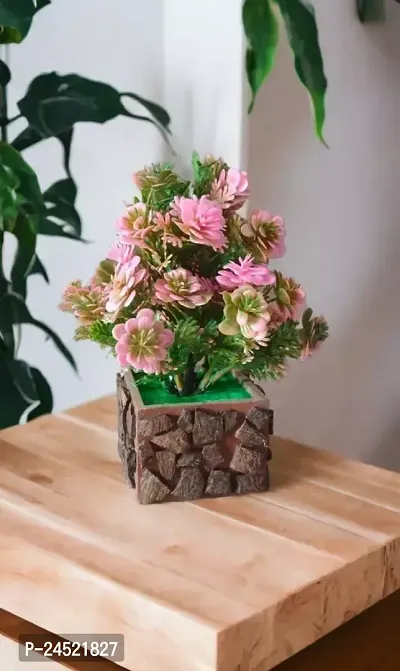Flower Wood Bonsai Wild Artificial Plant With Pot
