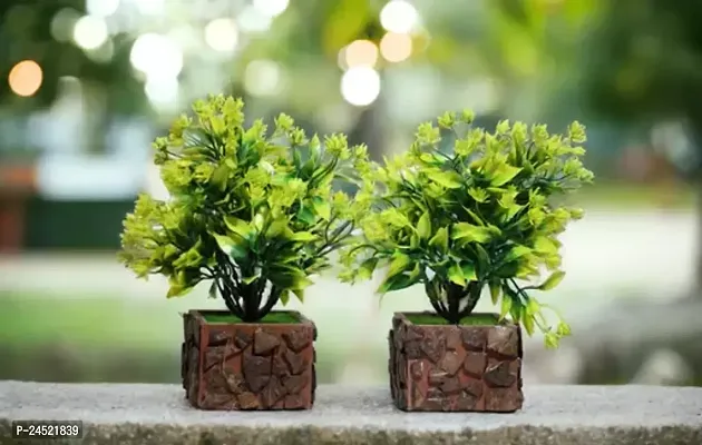 Artificial Plant For Home/Office Table Decoration Or Gift Table Flower Pot Bonsai Set of 2-thumb0