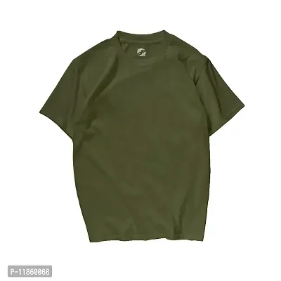 Forever Stylecat Quirky Solid Cotton T-Shirt XX-Large Olive Green