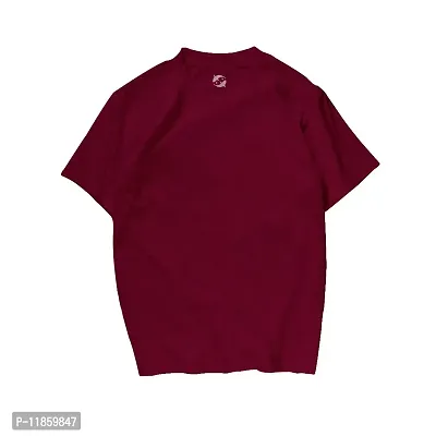 Forever Stylecat Quirky Solid Cotton T-Shirt Small Maroon-thumb0