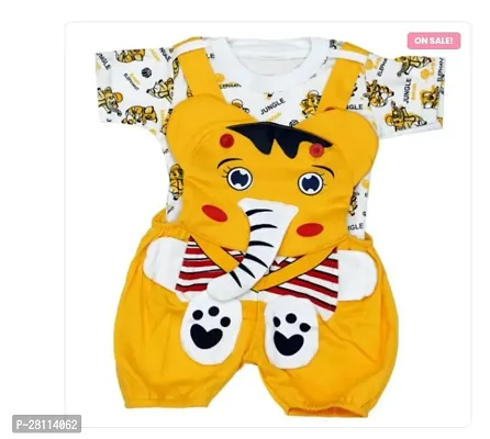 Stylish Cotton Printed Dungaree For Kids