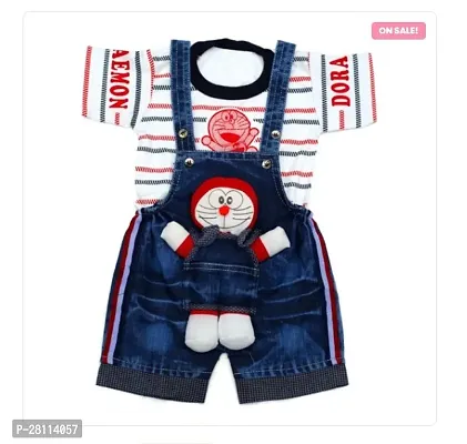 Stylish Cotton Printed Dungaree For Kids