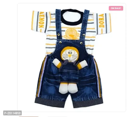 Stylish Cotton Printed Dungaree For Kids