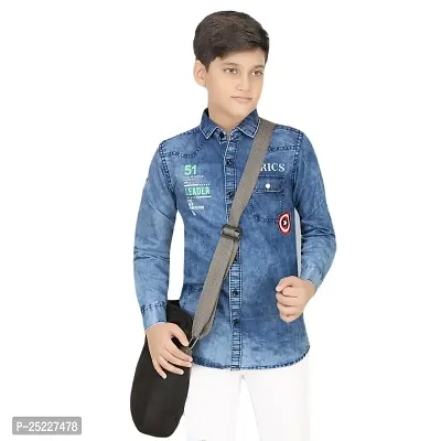 Buy FASHION GRAB Boys Denim Shirt Lt Blue1 Online In India At Discounted  Prices