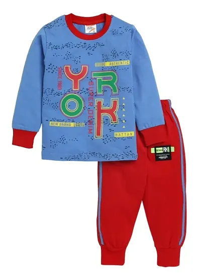 Full Sleeves T-Shirt Pyjama Set For Kids