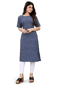 Charbhuja Women's Kurta Crepe Soild Round Neck Stylish Fashionable Kurti for Women  Girls-thumb3