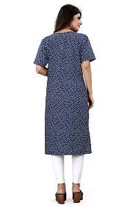 Charbhuja Women's Crepe Soild Round Neck Kurta.-thumb2