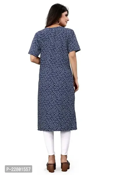 Charbhuja Women's Crepe Soild Round Neck Kurta.-thumb3