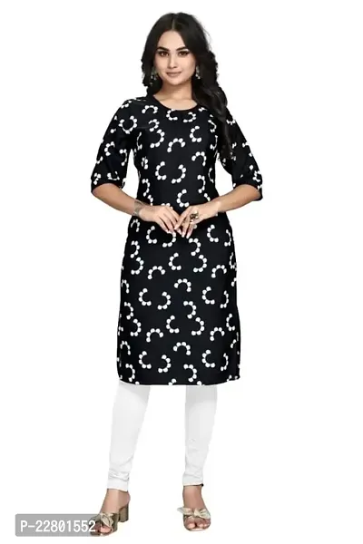 Charbhuja Women's Crepe (Soild) Round Neck Kurta