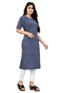 Charbhuja Women's Kurta Crepe Soild Round Neck Stylish Fashionable Kurti for Women  Girls-thumb1