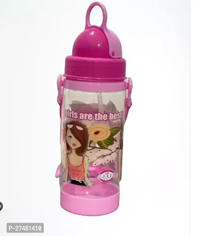 Useful Pink Plastic Sipper Bottle For Kids- 250 Ml-thumb0