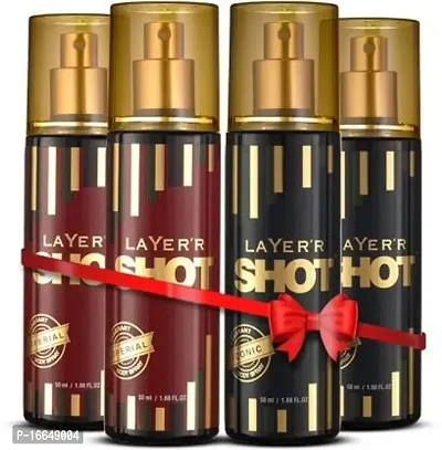 LAYER'R Shot Gold Iconic Body Spray 50 Ml X 2  Imperial Body Spray 50 ml X 2 Combo For Men  (4 Items in the set)