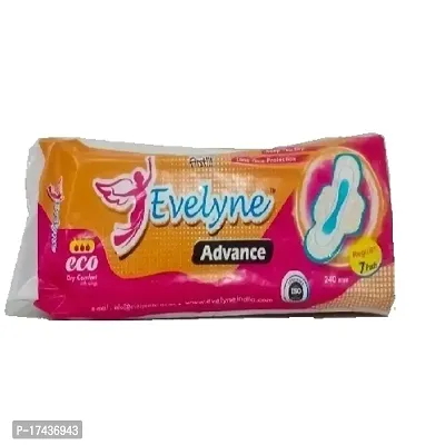 evelyne Anti bacteria Regular Sanitary Pads 7 pads keep you dry long time protection Sanitary Pad  (Pack of 7)-thumb0