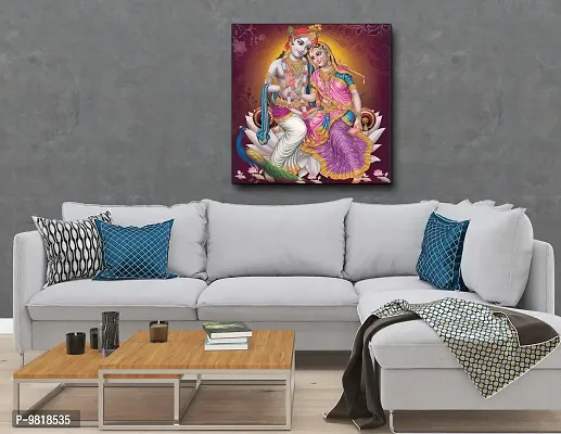 Designer Radha Krishna Canvas Painting for Wall Decoration of Living Room, Office And Hotel-thumb4