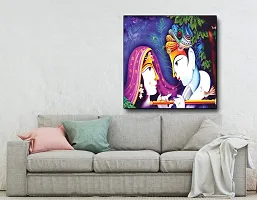 Designer Radha Krishna Canvas Painting for Wall Decoration of Living Room, Office And Hotel-thumb1