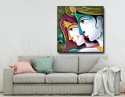 Designer Radha Krishna Canvas Painting for Wall Decoration of Living Room, Office And Hotel-thumb1