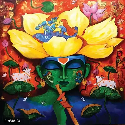 Designer Radha Krishna Canvas Painting for Wall Decoration of Living Room, Office And Hotel