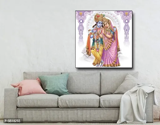 Designer Radha Krishna Canvas Painting for Wall Decoration of Living Room, Office And Hotel-thumb2