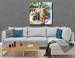 Designer Radha Krishna Canvas Painting for Wall Decoration of Living Room, Office And Hotel-thumb3