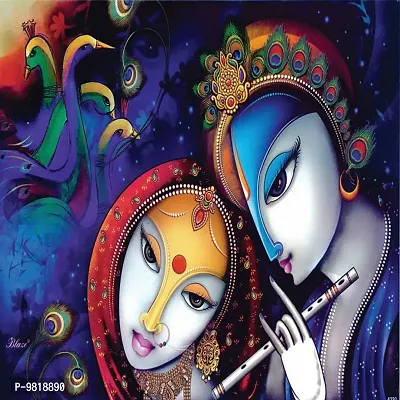 Designer Radha Krishna Canvas Painting for Wall Decoration of Living Room, Office And Hotel