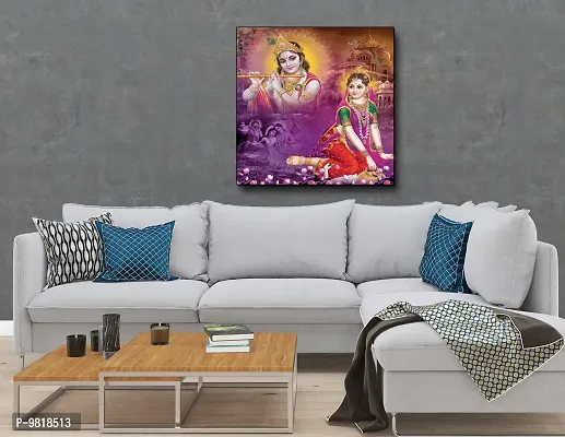 Designer Radha Krishna Canvas Painting for Wall Decoration of Living Room, Office And Hotel-thumb4