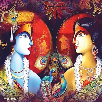 Designer Radha Krishna Canvas Painting for Wall Decoration of Living Room, Office And Hotel