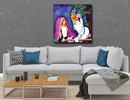 Designer Radha Krishna Canvas Painting for Wall Decoration of Living Room, Office And Hotel-thumb3