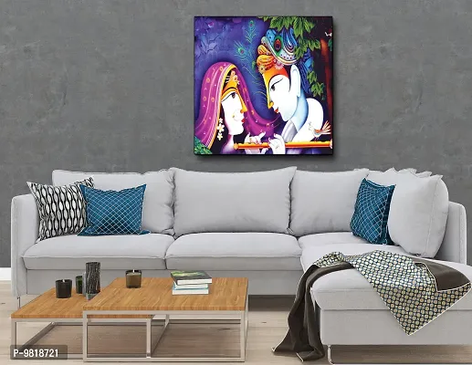 Designer Radha Krishna Canvas Painting for Wall Decoration of Living Room, Office And Hotel-thumb4