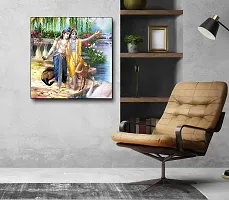 Designer Radha Krishna Canvas Painting for Wall Decoration of Living Room, Office And Hotel-thumb2