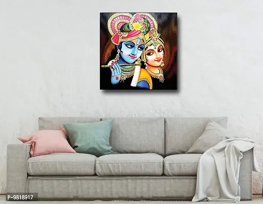 Designer Radha Krishna Canvas Painting for Wall Decoration of Living Room, Office And Hotel-thumb2