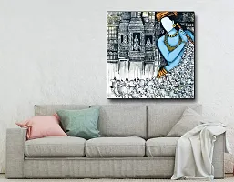 Designer Radha Krishna Canvas Painting for Wall Decoration of Living Room, Office And Hotel-thumb1