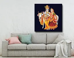 Designer Radha Krishna Canvas Painting for Wall Decoration of Living Room, Office And Hotel-thumb1