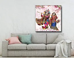 Designer Radha Krishna Canvas Painting for Wall Decoration of Living Room, Office And Hotel-thumb1