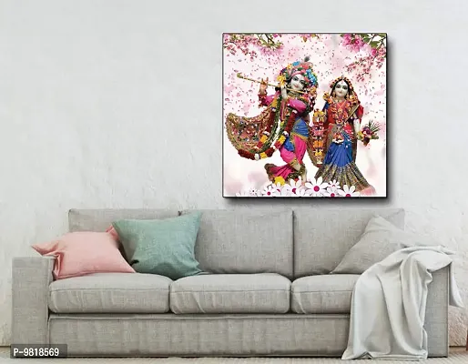 Designer Radha Krishna Canvas Painting for Wall Decoration of Living Room, Office And Hotel-thumb2