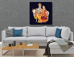 Designer Radha Krishna Canvas Painting for Wall Decoration of Living Room, Office And Hotel-thumb3