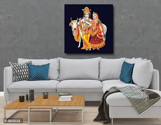 Designer Radha Krishna Canvas Painting for Wall Decoration of Living Room, Office And Hotel-thumb4