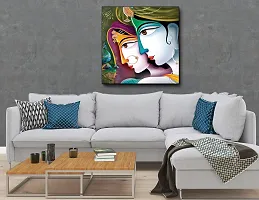 Designer Radha Krishna Canvas Painting for Wall Decoration of Living Room, Office And Hotel-thumb3